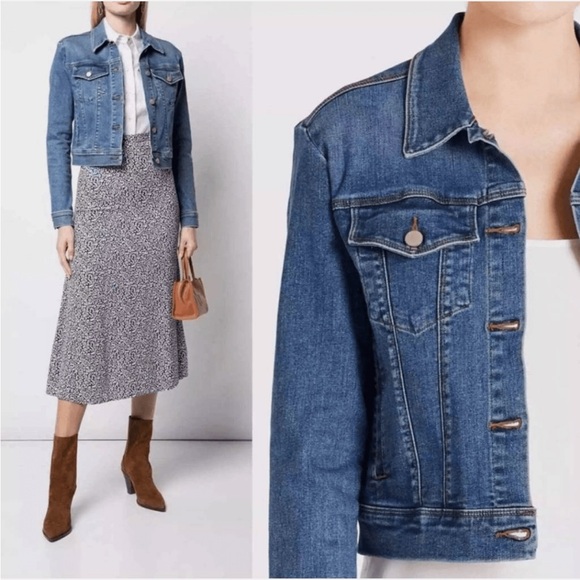J Brand Harlow Shrunken Denim Jacket in Rapture Wash Size Small - Picture 1 of 12